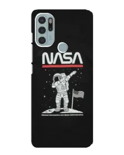 Чохол для Motorola MOTO G60s з картинкою «NASA — крокуємо по Місяцю»