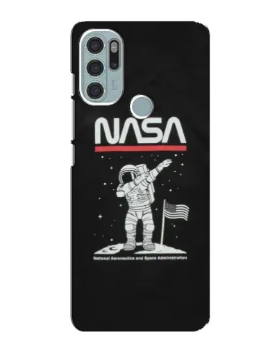 Чохол для Motorola MOTO G60s з картинкою «NASA — крокуємо по Місяцю»
