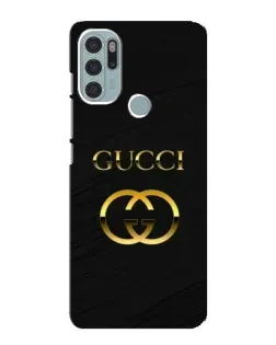 Чохол для Motorola MOTO G60s з картинкою «Золотий логотип Gucci»