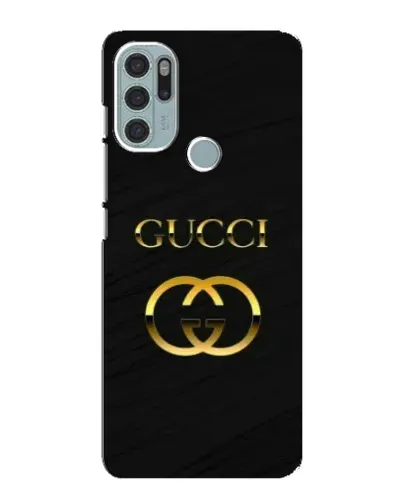 Чохол для Motorola MOTO G60s з картинкою «Золотий логотип Gucci»