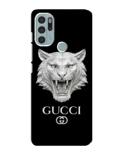Чохол для Motorola MOTO G60s з картинкою «Gucci — срібний лев»