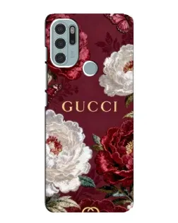 Чохол для Motorola MOTO G60s з картинкою «Gucci — бордові троянди»