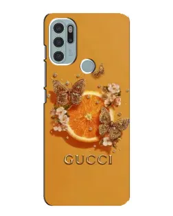 Чохол для Motorola MOTO G60s з картинкою «Gucci — золоті метелики»