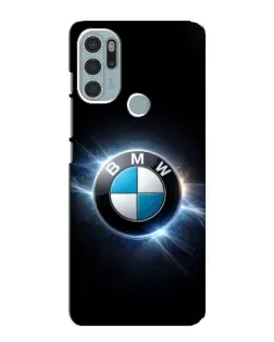 Чехол для Motorola MOTO G60s с картинкой «BMW — неоновое сияние»