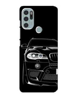 Чехол для Motorola MOTO G60s с картинкой «Темный силуэт BMW»