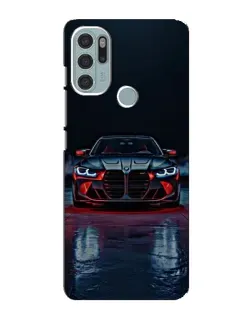 Чехол для Motorola MOTO G60s с картинкой «BMW на мокрой дороге»