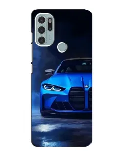 Чехол для Motorola MOTO G60s с картинкой «Голубая BMW M4»