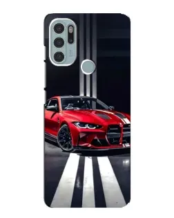 Чехол для Motorola MOTO G60s с картинкой «Красная BMW на дороге»