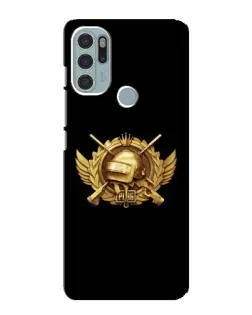 Чехол для Motorola MOTO G60s с картинкой «PUBG — оранжевый градиент»