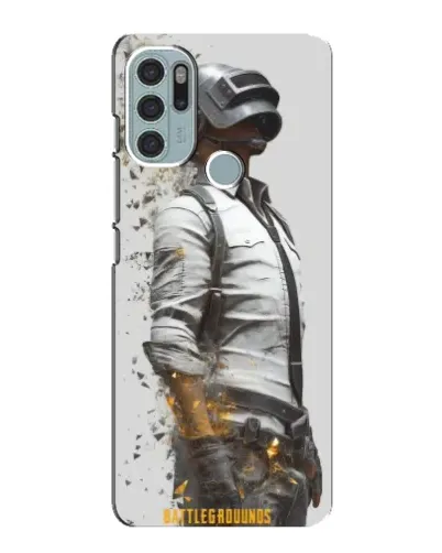 Чехол для Motorola MOTO G60s с картинкой «PUBG — боец в пыли»