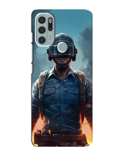 Чехол для Motorola MOTO G60s с картинкой «PUBG — реалистичный герой»
