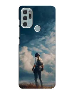 Чехол для Motorola MOTO G60s с картинкой «Герой PUBG на скале»