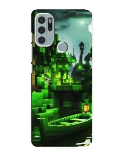 Чехол для Motorola MOTO G60s с картинкой «Minecraft лесной пейзаж»