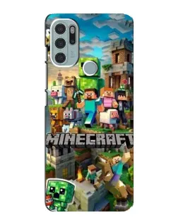 Чехол для Motorola MOTO G60s с картинкой «Замок Minecraft»