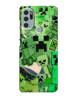 Чехол для Motorola MOTO G60s с картинкой «Криперы Minecraft»