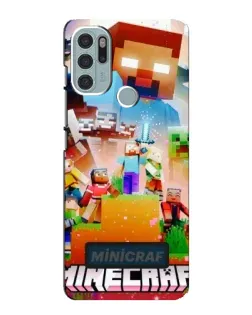 Чехол для Motorola MOTO G60s с картинкой «Minecraft герои игры»