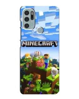 Чехол для Motorola MOTO G60s с картинкой «Minecraft классический мир»