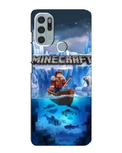 Чехол для Motorola MOTO G60s с картинкой «Minecraft ледяной мир»