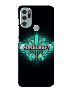 Чехол для Motorola MOTO G60s с картинкой «Minecraft Diamond лого»