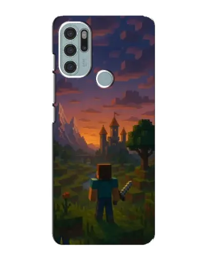 Чехол для Motorola MOTO G60s с картинкой «Стив у башни» Чехол для Motorola MOTO G60s с картинкой «Стив у башни»