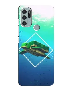 Чехол для Motorola MOTO G60s с картинкой «Черепаха Minecraft»