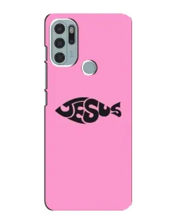 Чохол для Motorola MOTO G60s з картинкою «Рожевий символ Jesus»