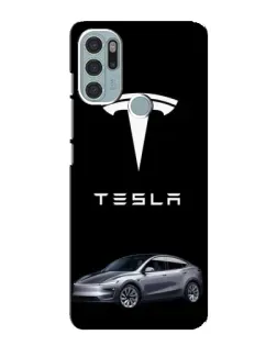 Чехол для Motorola MOTO G60s с картинкой «Tesla Model Y»