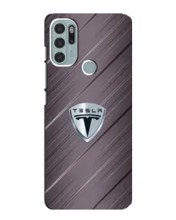 Чехол для Motorola MOTO G60s с картинкой «Металлическая текстура Tesla»