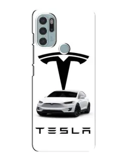 Чехол для Motorola MOTO G60s с картинкой «Tesla White Style»