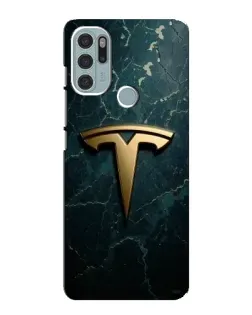Чехол для Motorola MOTO G60s с картинкой «Мраморная Tesla Gold»