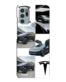 Чехол для Motorola MOTO G60s с картинкой «Коллаж Cybertruck Tesla»