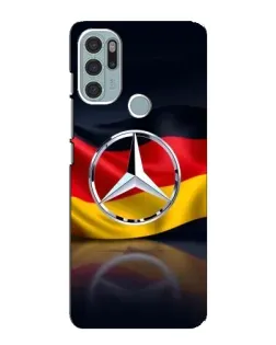 Чехол для Motorola MOTO G60s с картинкой «Mercedes — флаг Германии»