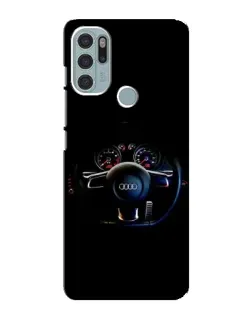 Чехол для Motorola MOTO G60s с картинкой «Салон Audi — руль»