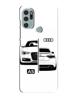 Чехол для Motorola MOTO G60s с картинкой «Audi — контрастный дизайн»
