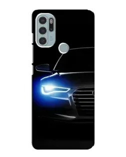 Чехол для Motorola MOTO G60s с картинкой «Неоновый взгляд Audi»