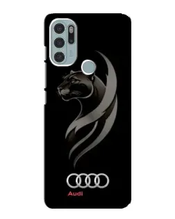 Чехол для Motorola MOTO G60s с картинкой «Графика — пантера и Audi»