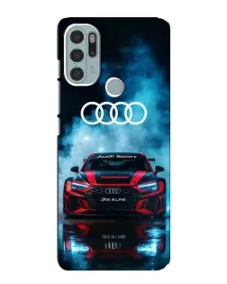 Чехол для Motorola MOTO G60s с картинкой «Audi Sport — неон»