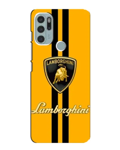 Чехол для Motorola MOTO G60s с картинкой «Lamborghini Stripe желтый»