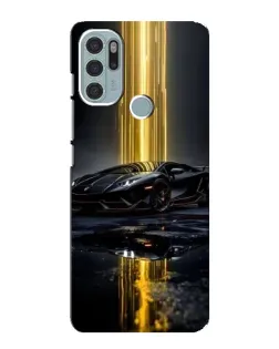 Чехол для Motorola MOTO G60s с картинкой «Ночной Lamborghini драйв»