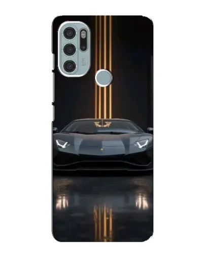 Чехол для Motorola MOTO G60s с картинкой «Lamborghini золотые линии»