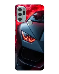 Чехол для Motorola MOTO G60s с картинкой «Lamborghini красное сияние»
