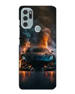 Чехол для Motorola MOTO G60s с картинкой «Lamborghini дымная эстетика»
