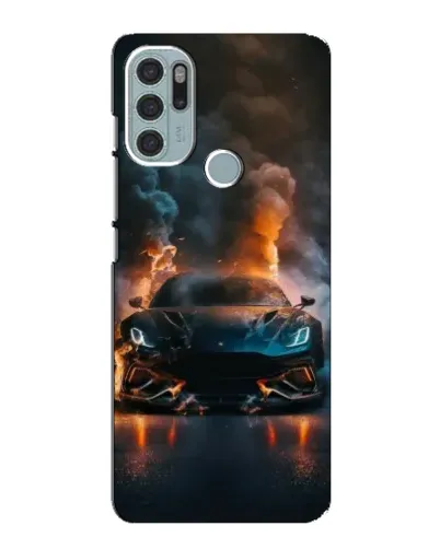 Чехол для Motorola MOTO G60s с картинкой «Lamborghini дымная эстетика»