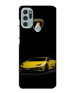Чехол для Motorola MOTO G60s с картинкой «Lamborghini желтый акцент»