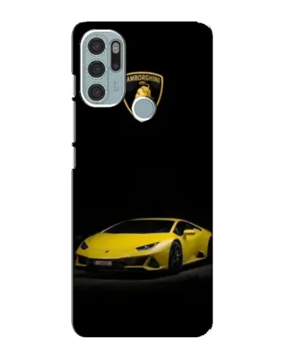 Чехол для Motorola MOTO G60s с картинкой «Lamborghini желтый акцент»