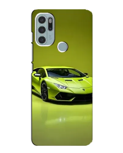 Чехол для Motorola MOTO G60s с картинкой «Салатовый Lamborghini Huracan»