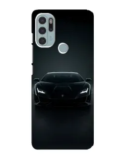 Чехол для Motorola MOTO G60s с картинкой «Черный Lamborghini Aventador»