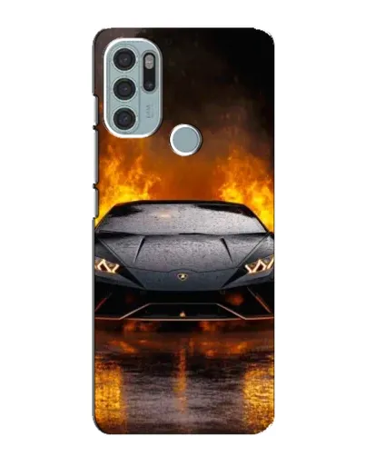 Чехол для Motorola MOTO G60s с картинкой «Lamborghini в огне»