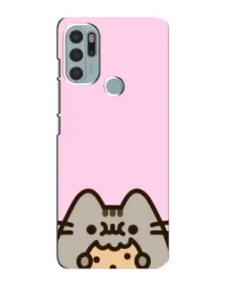 Чехол для Motorola MOTO G60s с картинкой «Pusheen и печенье»