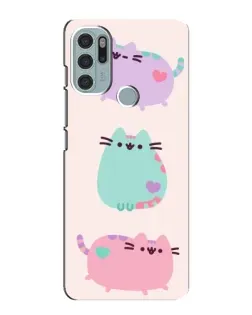 Чехол для Motorola MOTO G60s с картинкой «Pusheen трио»